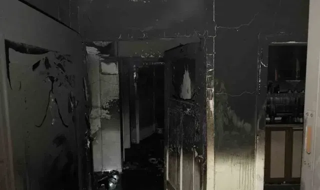 Apartman dairesinde korkutan yangın