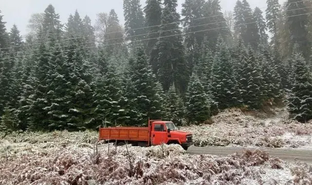 Sakarya'nın yüksek kesimleri kısmen beyaza büründü