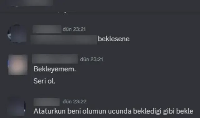 Erişim engeli getirilen Discord'da milli değerlere ve katledilen genç kıza küfürler yağdırdılar