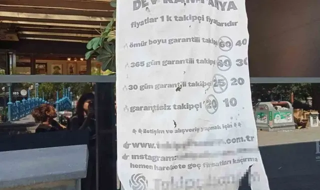 Eskişehir'de takipçi satın alma afişi görenleri şaşırttı