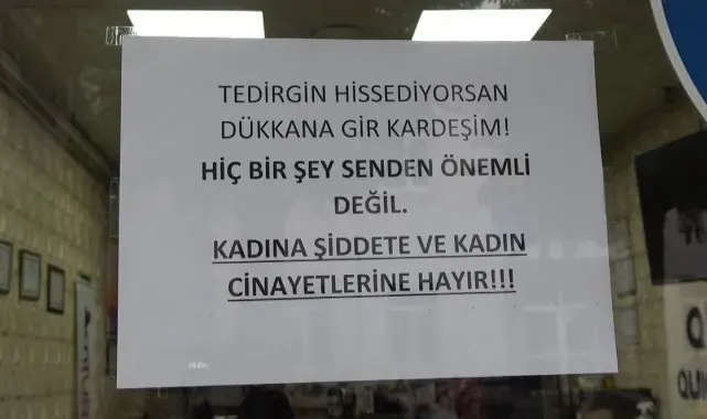 Kütahya'da esnaftan kadına şiddete karşı duyarlı hareket
