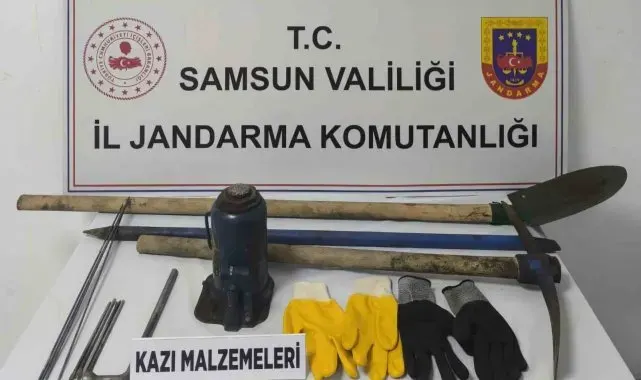 Samsun'da kaçak kazı yapan 3 kişi yakalandı