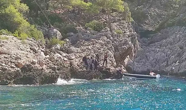 Gemiler koyunda 6 düzensiz göçmen yakalandı