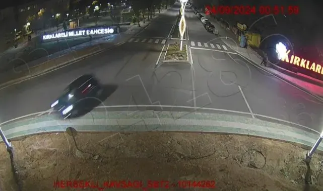Kırklareli'nde yaşanan trafik kazaları KGYS kameralarına yansıdı