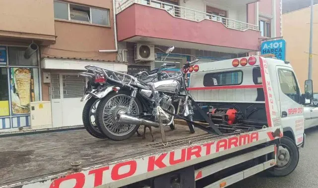 Dinar'da 8 motosiklet trafikten men edildi