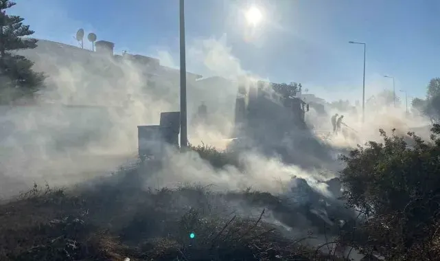 Bahçede yakılan ateş yangın çıkardı, golf arabası küle döndü