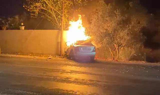 İzmir'de kaza sonrası yanan otomobilin sürücüsü öldü