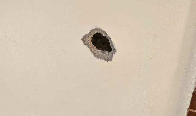 Suriye'den gelen mermi Karkaşmış'ta bir eve isabet etti