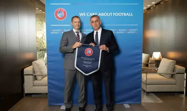TFF Başkanı Hacıosmanoğlu, UEFA Başkanı Ceferin ile bir araya geldi