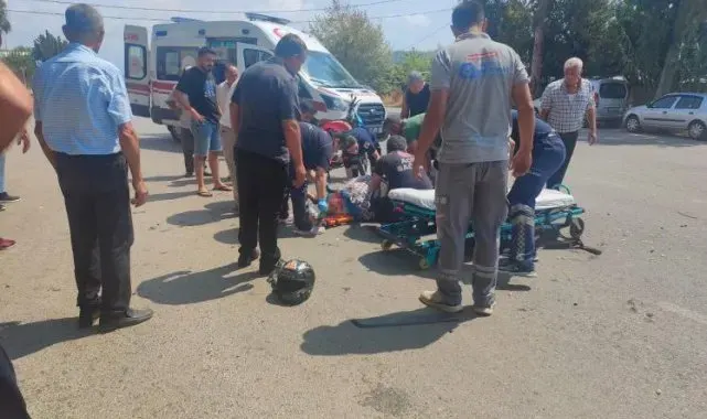 Motosikletle araç çarpıştı: 1 yaralı