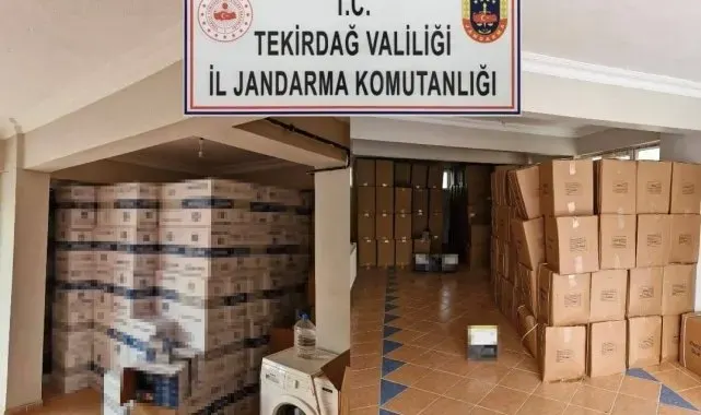 Tekirdağ'da 3 ton tütün ve 1.6 milyon makaron ele geçirildi