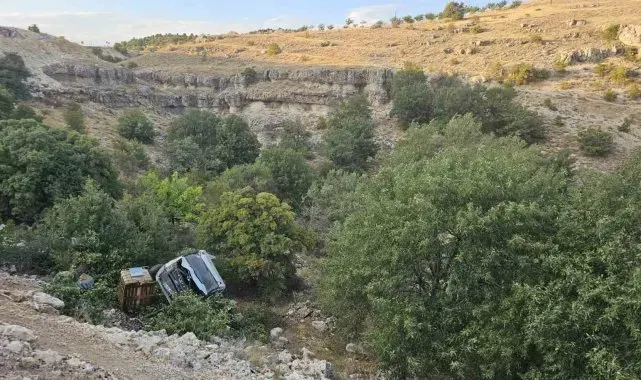 Kamyonet şarampole yuvarlandı, sürücü yaralandı