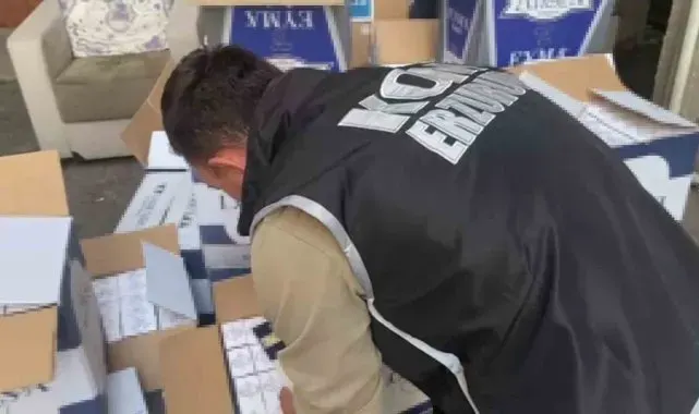 Erzurum'da kaçak sigara operasyonu: 2 şüpheli tutuklandı
