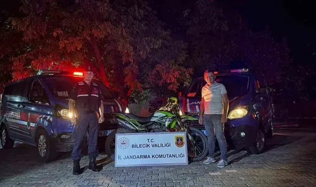 Bilecik'te çalınan motosikleti jandarma ekipleri buldu