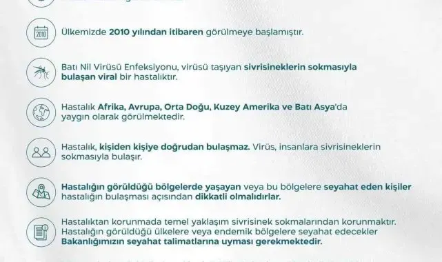 Düzce Sağlık Müdürlüğünden Batı Nil Virüs uyarısı