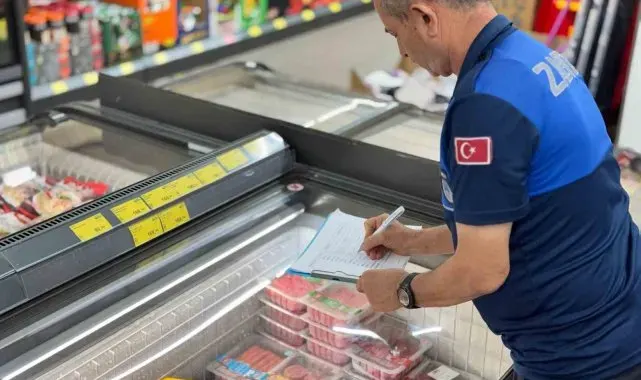 Zabıta ekiplerinden zincir marketlere denetim