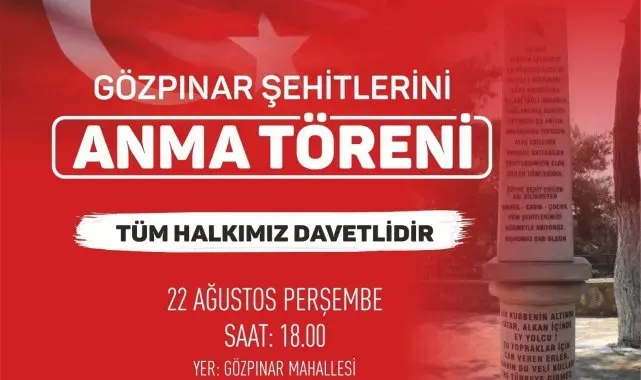 Gözpınar şehitleri için anma töreni düzenlenecek