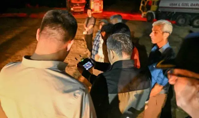Vali Ergün yangın bölgesinde incelemelerde bulundu