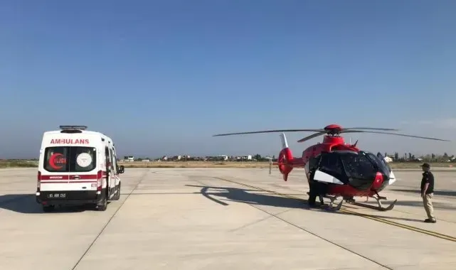 Yenidoğan hasta helikopter ambulansla Diyarbakır'a sevk edildi