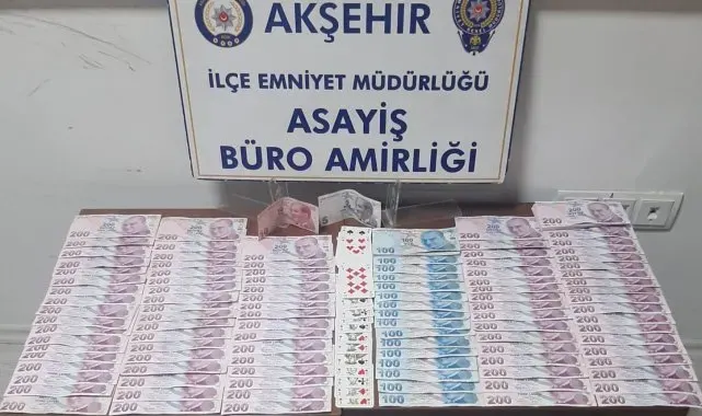 Akşehir'de kumar oynayanlara baskın