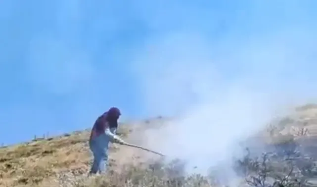 Bahçesaray'da makilik alan yandı