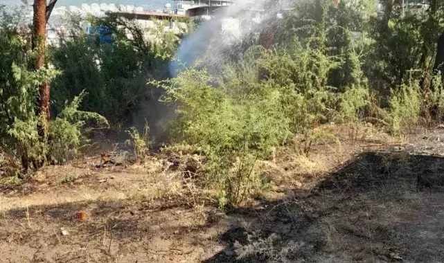 İskenderun'da bahçede çıkan yangın söndürüldü
