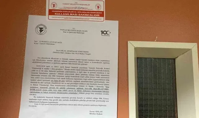 Son bir ayda 300'e yakın asansöre kırmızı etiket vuruldu
