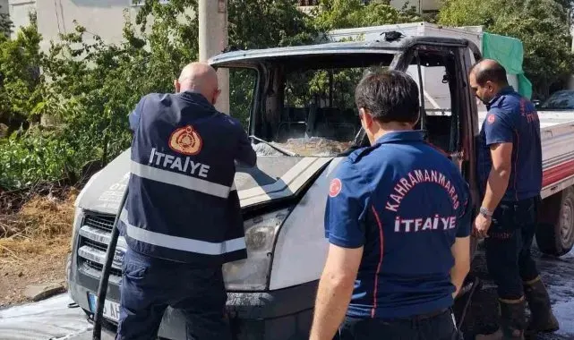 Kahramanmaraş'ta araç yangını