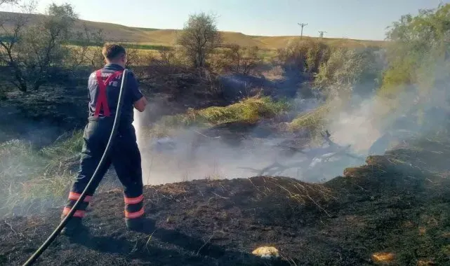 Çankırı'da arazi yangını