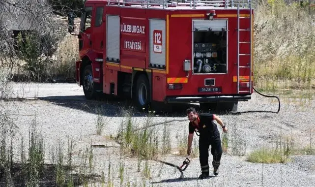Kırklareli'nde eski hastane bahçesinde yangın