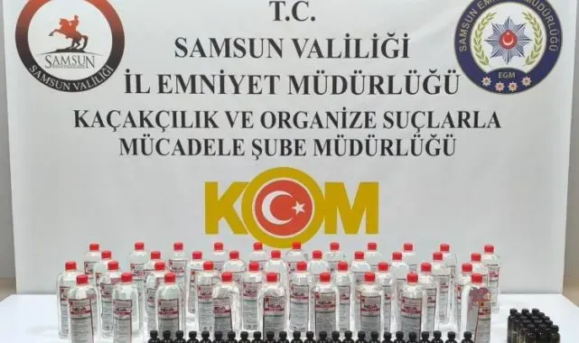 Samsun'da 40 litre etil alkol ele geçirildi