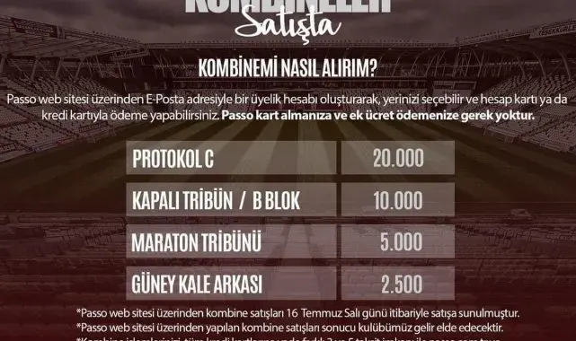 Elazığspor'da kombine biletler satışa çıktı