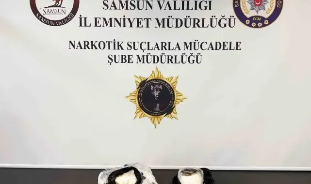 Samsun'da bir araçta 2 kilo metamfetamin ele geçirildi