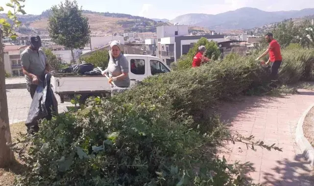 Söke Belediyesi'nden park ve bahçelerde yoğun çalışma