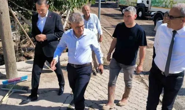 Vali Çelik'ten selin vurduğu Bor'da inceleme