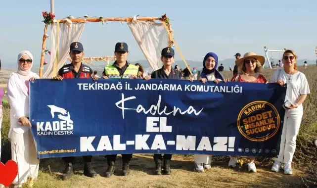 Tekirdağ İl Jandarma Komutanlığı "Kadına El Kalkmaz" dedi
