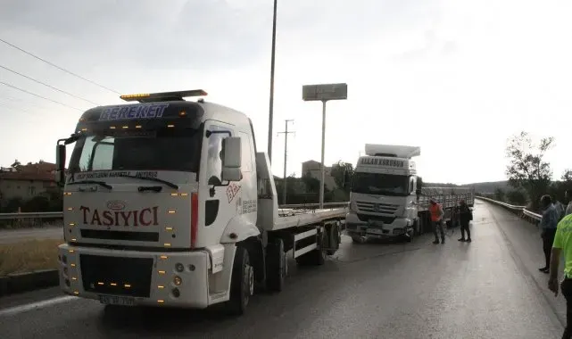 Yağışlı hava kazayı da beraberinde getirdi
