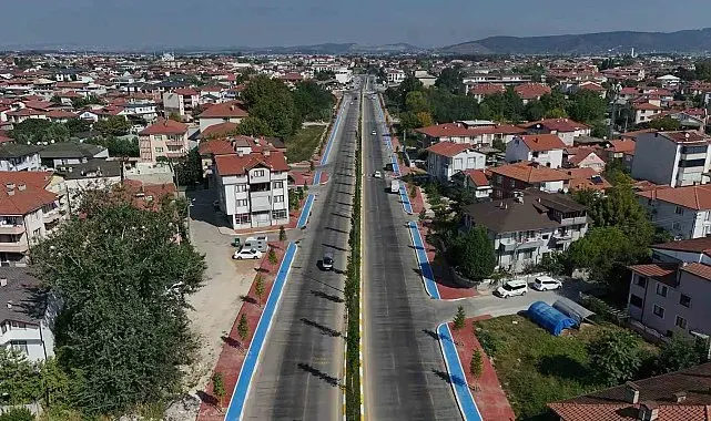 4 kilometrelik cadde üzerindeki aydınlatma çalışmaları tamamlandı