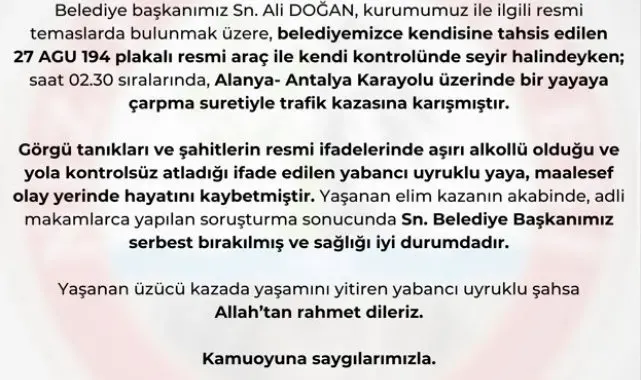 Nizip Belediye Başkanı Doğan'ın çarptığı yaya hayatını kaybetti