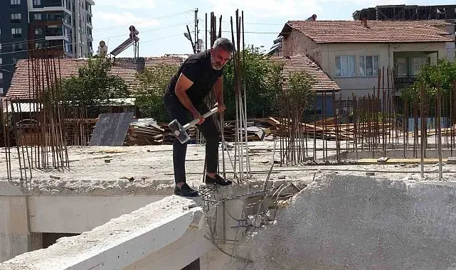 Malatya'da müteahhit kalitesiz beton nedeniyle kendi inşaatını ihbar etti