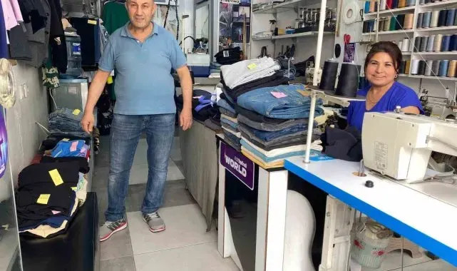 Alaşehir'de bayram öncesi terzilerde yoğunluk