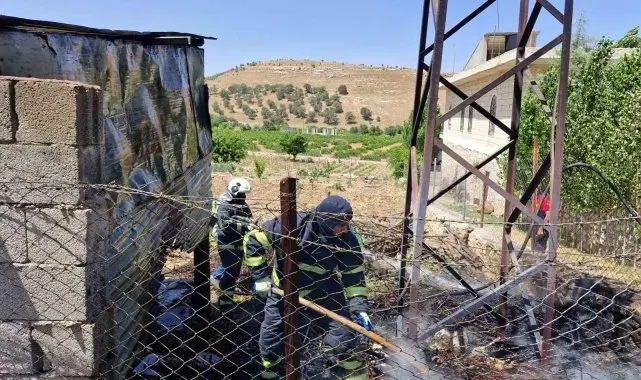 Mardin'de evin bahçesinde çıkan yangın korkuttu