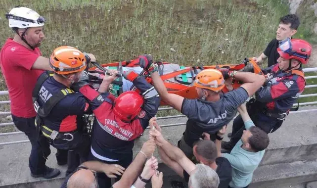 10 metre yüksekten düşen epilepsi hastası şahsın yardımına itfaiye ekipleri yetişti