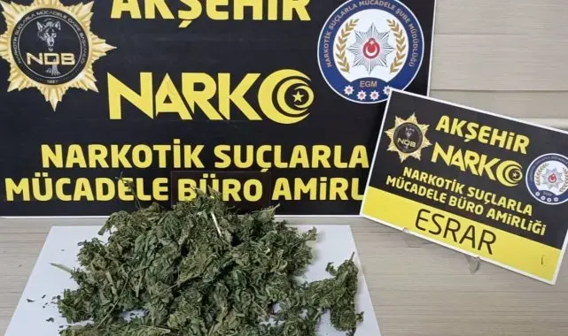 Akşehir Narkotikten uyuşturucu operasyonu: 2 tutuklama