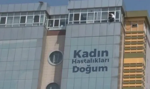 Özel hastanenin son kat penceresine 'tarzan' gibi tırmandı, intihar girişiminde bulundu