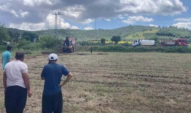 Osmaniye'de buğday tarlasında yangın çıktı