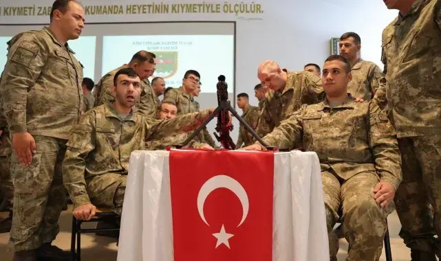 Engelli bireyler temsili askerlik yaptı