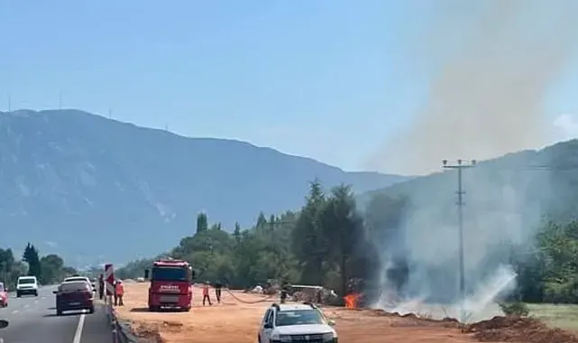 Menteşe'de otluk alanda çıkan yangın söndürüldü
