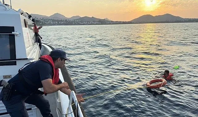 Yunan adalarına yüzerek geçmeye çalışan 1 düzensiz göçmen yakalandı