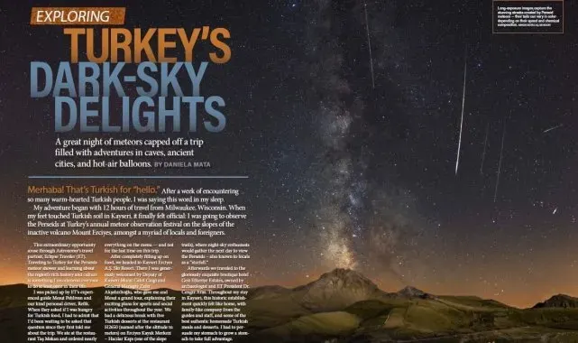 Türkiye'nin incisi Erciyes, Astronomiy Magazine'de boy gösterdi
